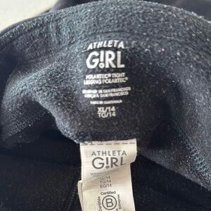 Athleta Girl Polartec Black Leggings, size xl/14